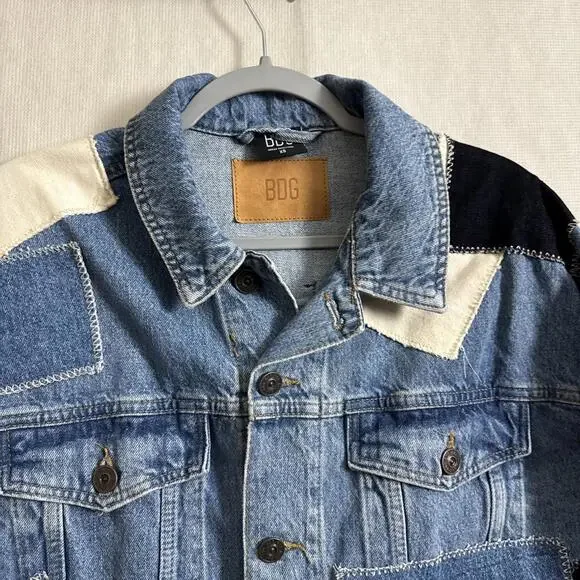 BDG Women's Size XS Oversized Patchwork Denim Trucker Jacket - Picture 4 of 8